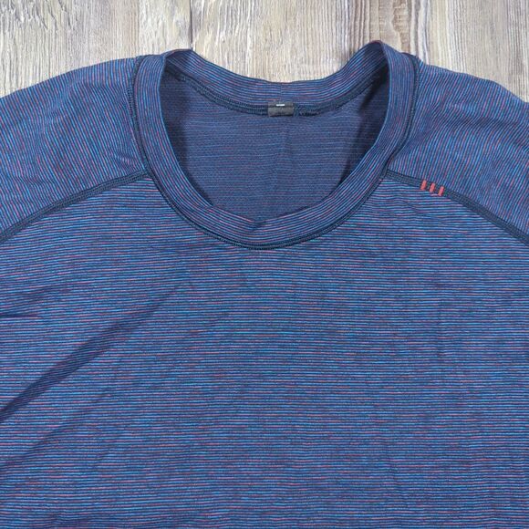 Lululemon Metal Vent Tech T Shirt Mens XL Blue Short Sleeve Athletic Active Gym - Picture 5 of 14